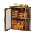 2-Tier Acacia Wood Bread Box with Window T2172