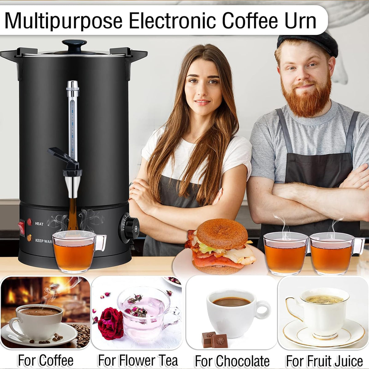 50-Cup Stainless Steel Commercial Coffee Urn B90396