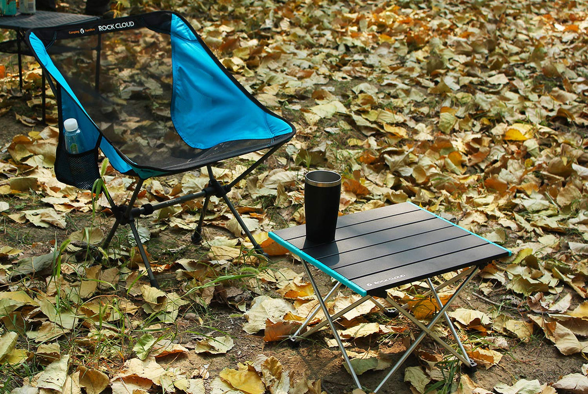 Portable Aluminum Folding Camping Table Black T9673