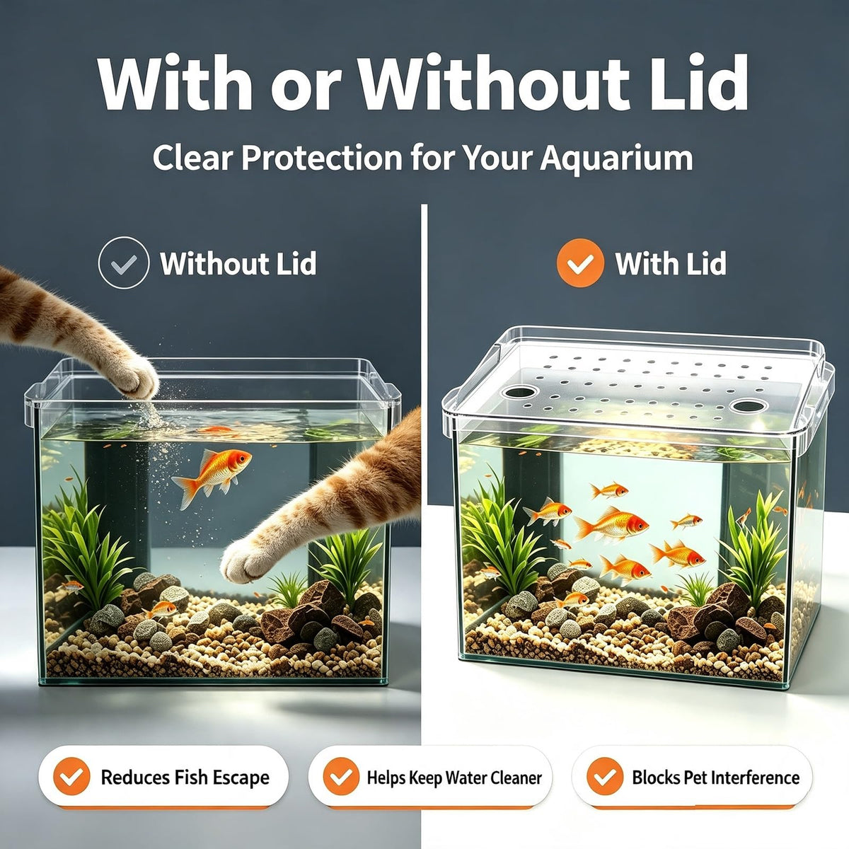 Ventilated Fish Tank Lid for 10-20 Gallon Aquariums O39311