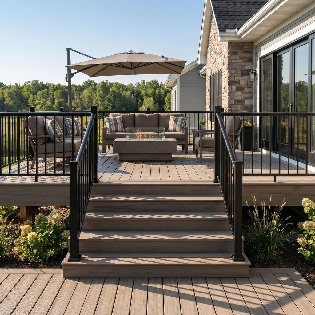 Heavy Duty Aluminum Stair Railing Kit, Textured Black M66905