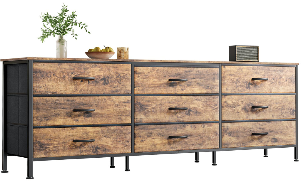 63 Inch 9 Fabric Drawer Dresser G9415
