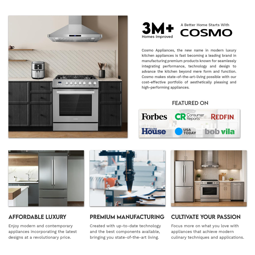30 in. 380 CFM Ducted Wall Mount Range Hood Stainless Steel E493