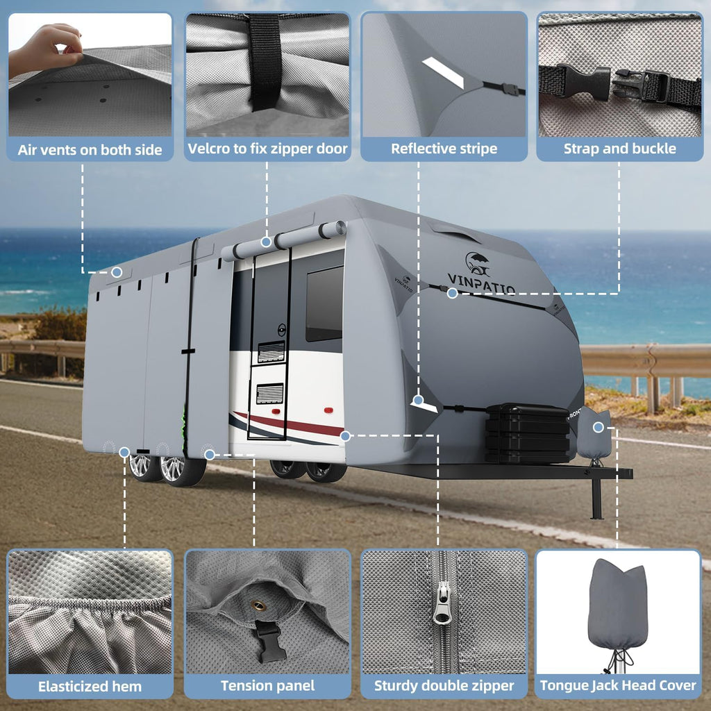 9 Layers Heavy Duty RV Trailer Cover Fits 14'-16' W45575