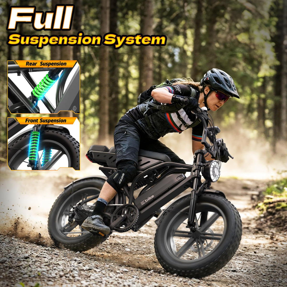 Electric Bike 48V 15Ah Battery 20"x4" Fat Tire K44193