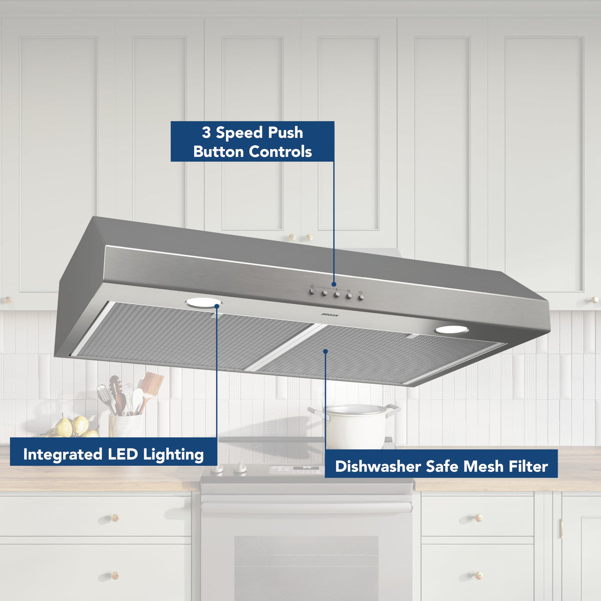 30-Inch Stainless Steel Under-Cabinet Range Hood V2998