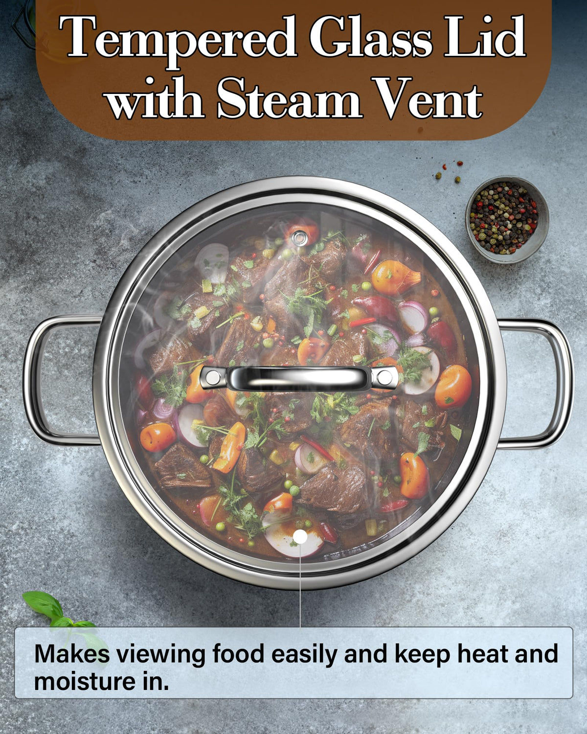 4 Quart Tri-Ply Clad Stainless Steel Stock Pot with Lid Z47749