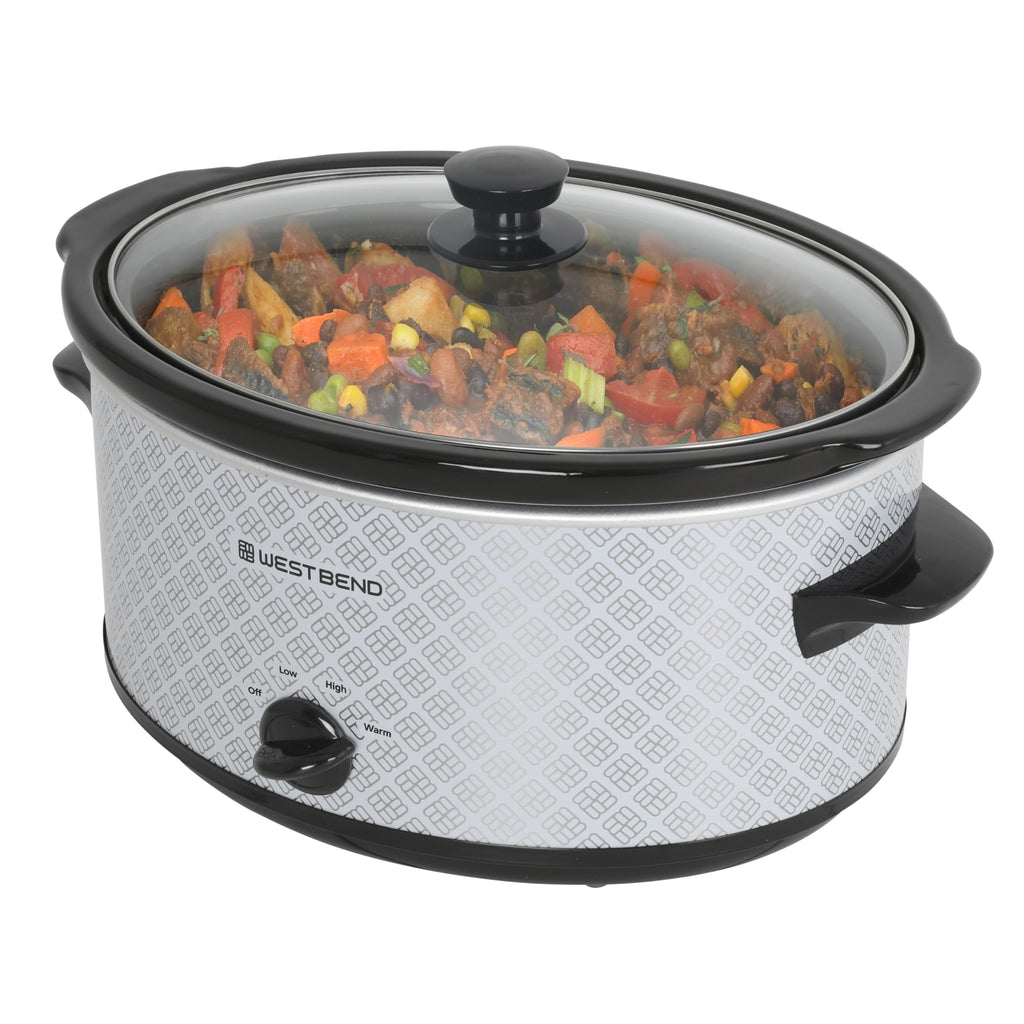 6-Quart Slow Cooker with Ceramic Crockpot and Glass Lid U148844