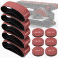 34 Pieces Sanding Belts and PSA Sanding Discs Set Alumina O607