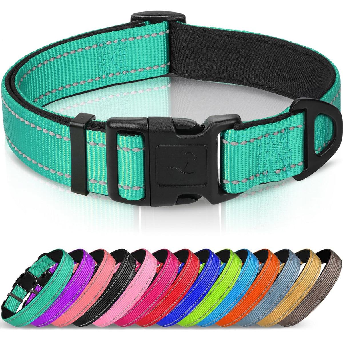 Reflective Adjustable Neoprene Padded Dog Collar N30674