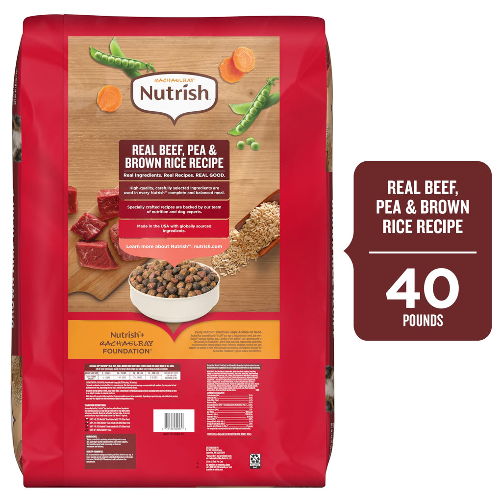 Dry Dog Food, Beef, Pea & Brown Rice, 40 lb. Bag F3348
