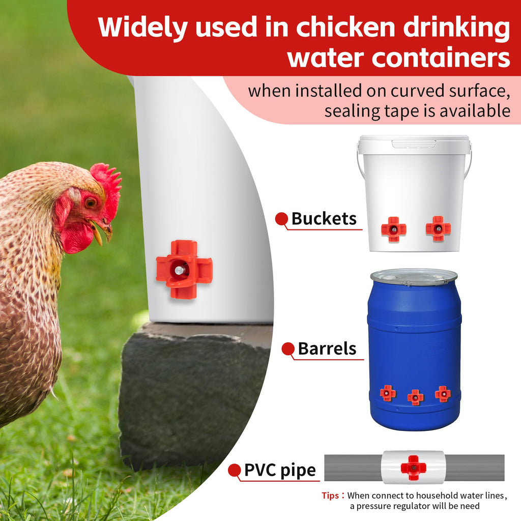 12 Pcs Horizontal Chicken Waterer Nipples with Drill Bit F71427