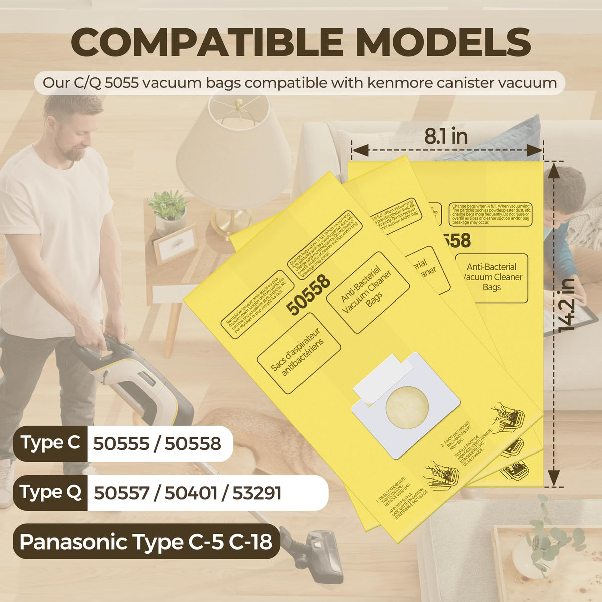 Vacuum Bags Replacement for Kenmore Canister Type C/Q M5504