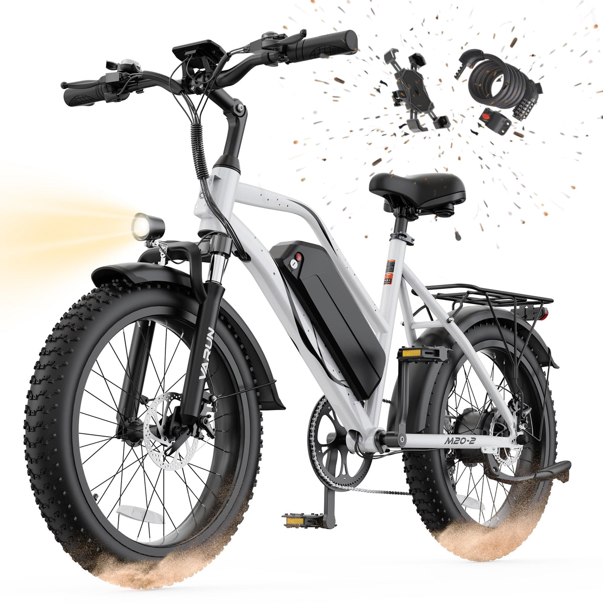 1000W Peak Motor 60+ Miles Fat Tire Electric Bike with 48V 13Ah Removable Battery K4570