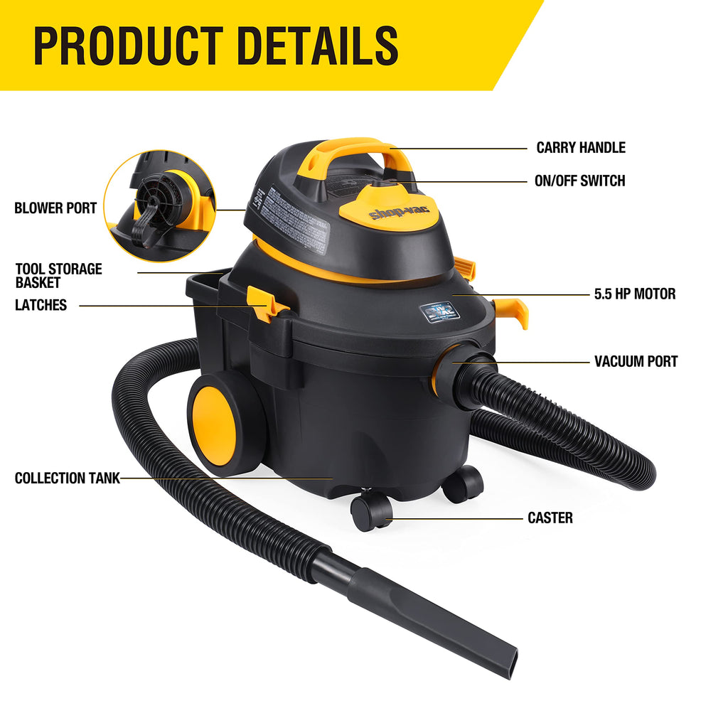 4 Gallon 5.5 Peak HP Wet/Dry Utility Vacuum with Cart L91024