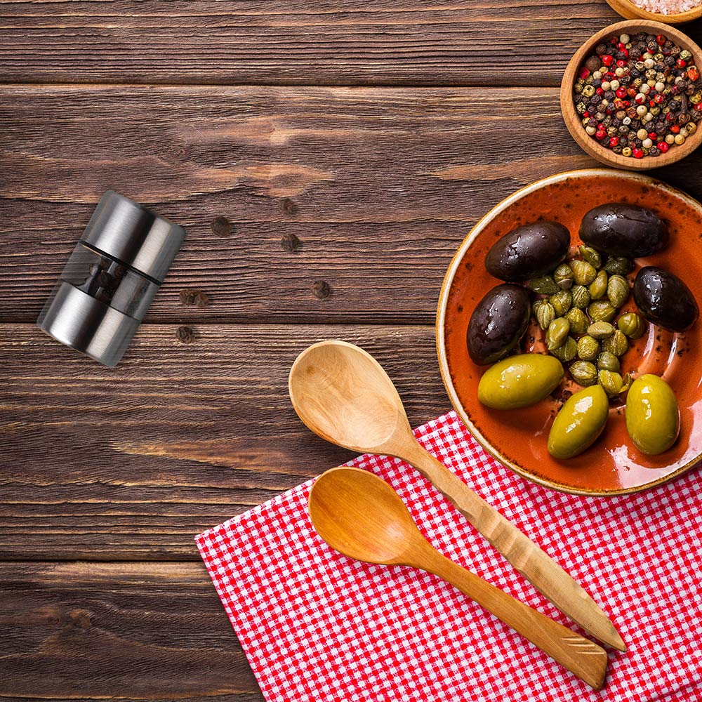 Sea Salt and Pepper Grinder Set Stainless Steel Ceramic 2-Pack E877