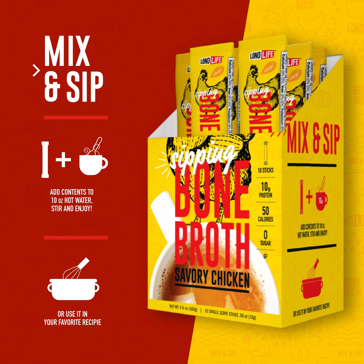 Chicken Bone Broth Powder Mix 8oz G541