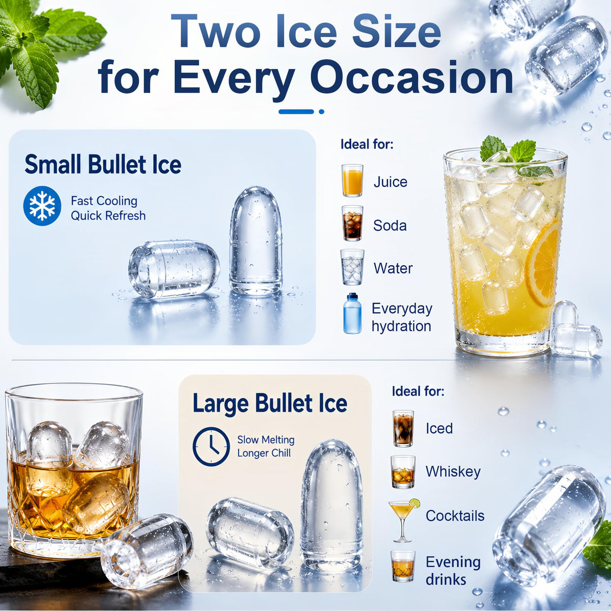 Countertop Ice Maker with Basket & Scoop U779224