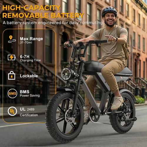 1000W Electric Bike 20" Fat Tire 7-Speed S311880