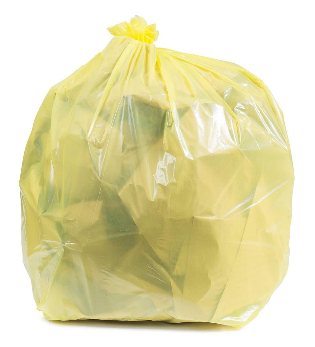 40-45 Gallon 1.5 Mil Yellow Trash Bags 100 Count B676