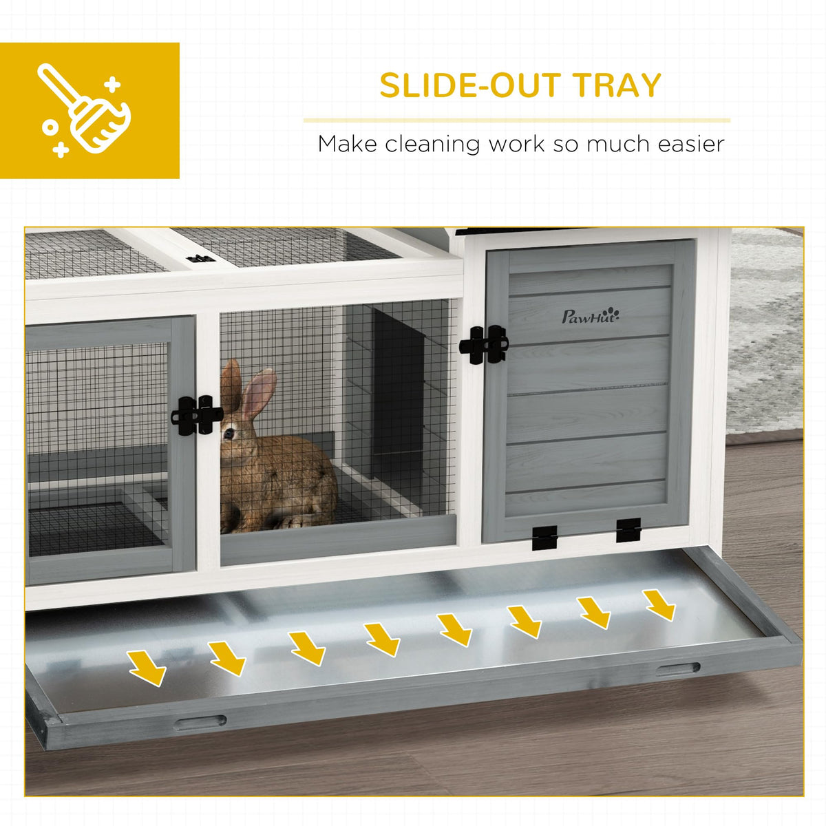 Wooden Rabbit Hutch with Wheels P5165