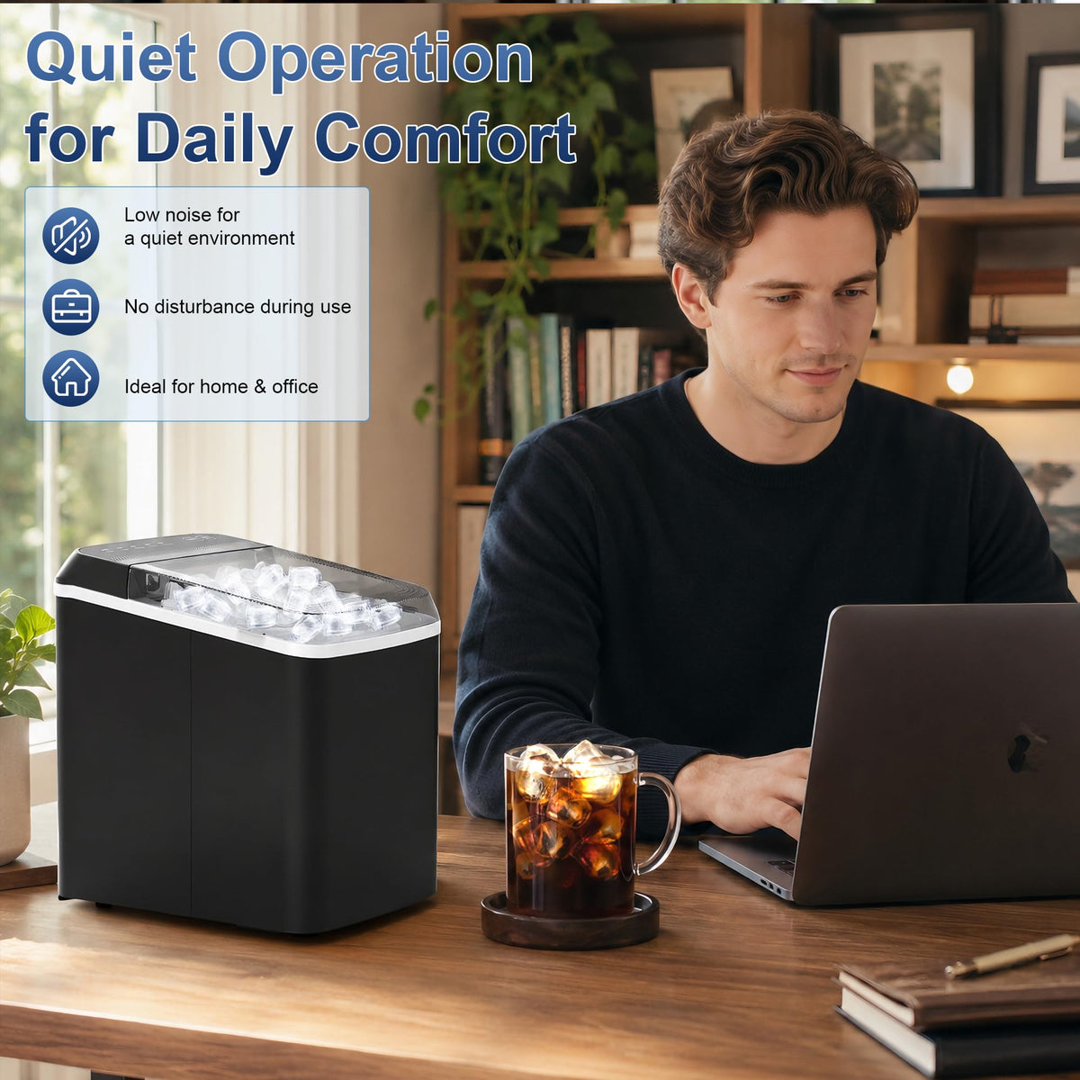 Countertop Ice Maker with Basket & Scoop U779224
