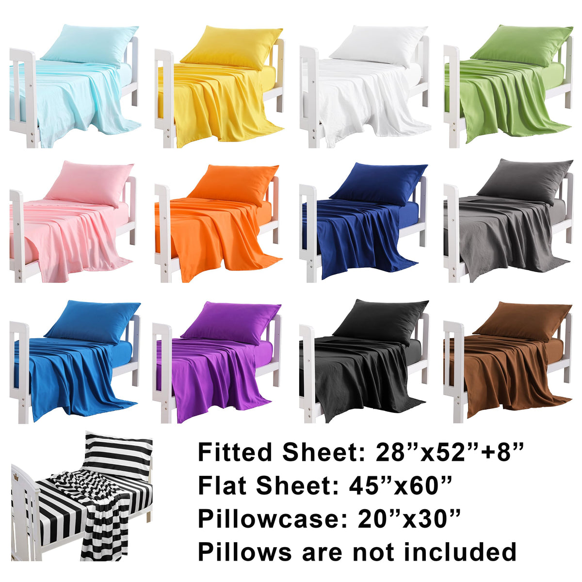 Toddler Microfiber Sheet Set, 3 Piece, Navy Blue I718