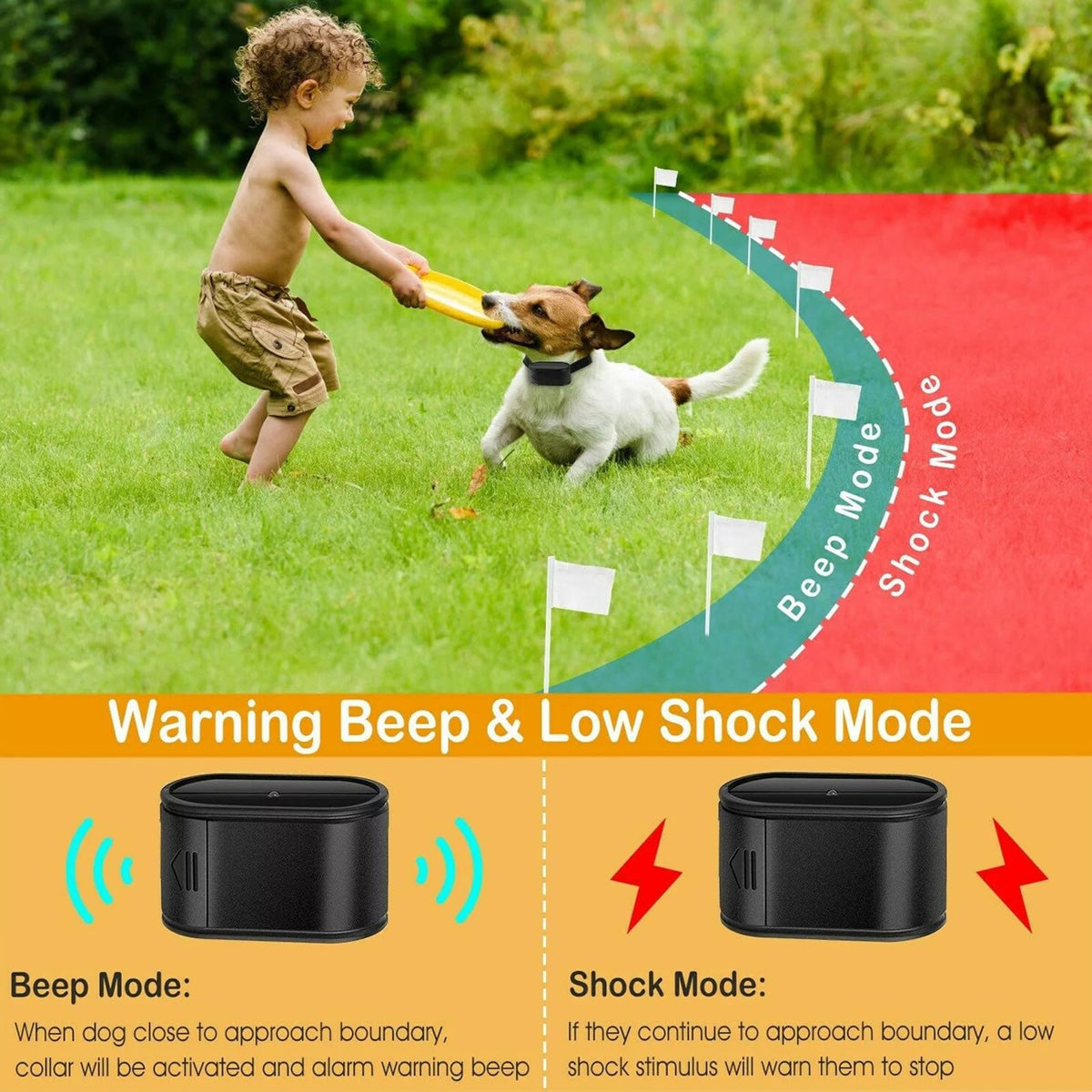 Wireless Dog Fence 1.2 Acre Waterproof Collar J754229