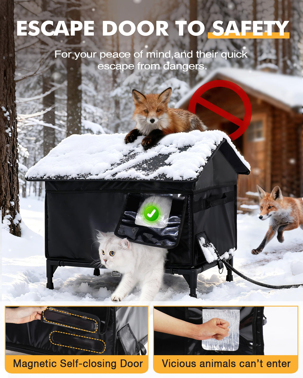 Heated Outdoor Cat House A44589