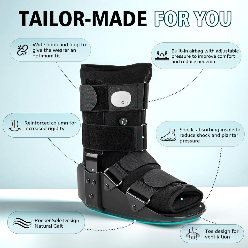 Adjustable Air Walking Boot Medium Black C349