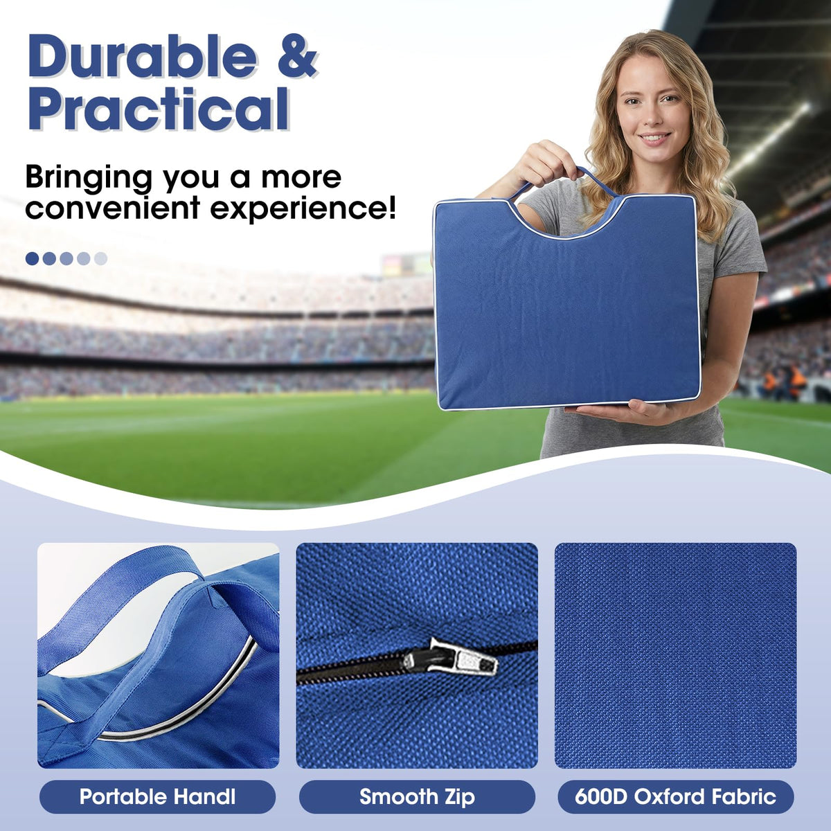 Portable Waterproof Oxford Foldable Stadium Seat Cushions 2PCS O603