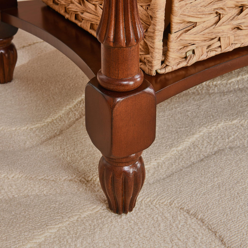Solid Wood Side Table with Drawer, Cherry Walnut F223