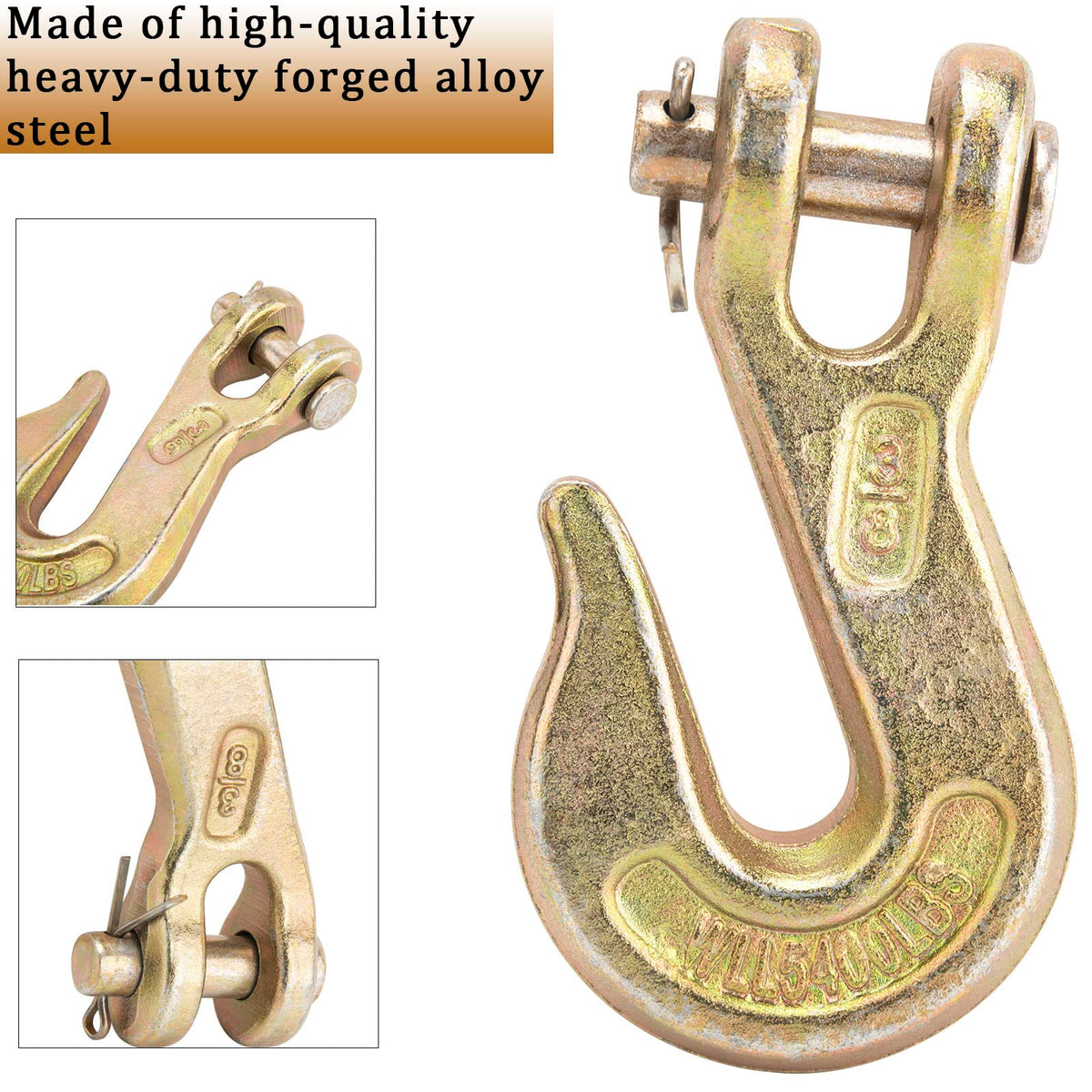 3/8" Grade 70 Clevis Grab Hook 10 Pack B45576