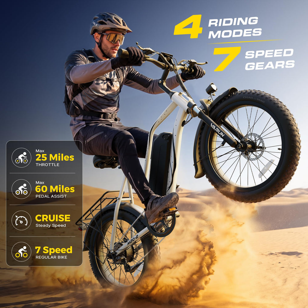 1000W Peak Motor 60+ Miles Fat Tire Electric Bike with 48V 13Ah Removable Battery K4570
