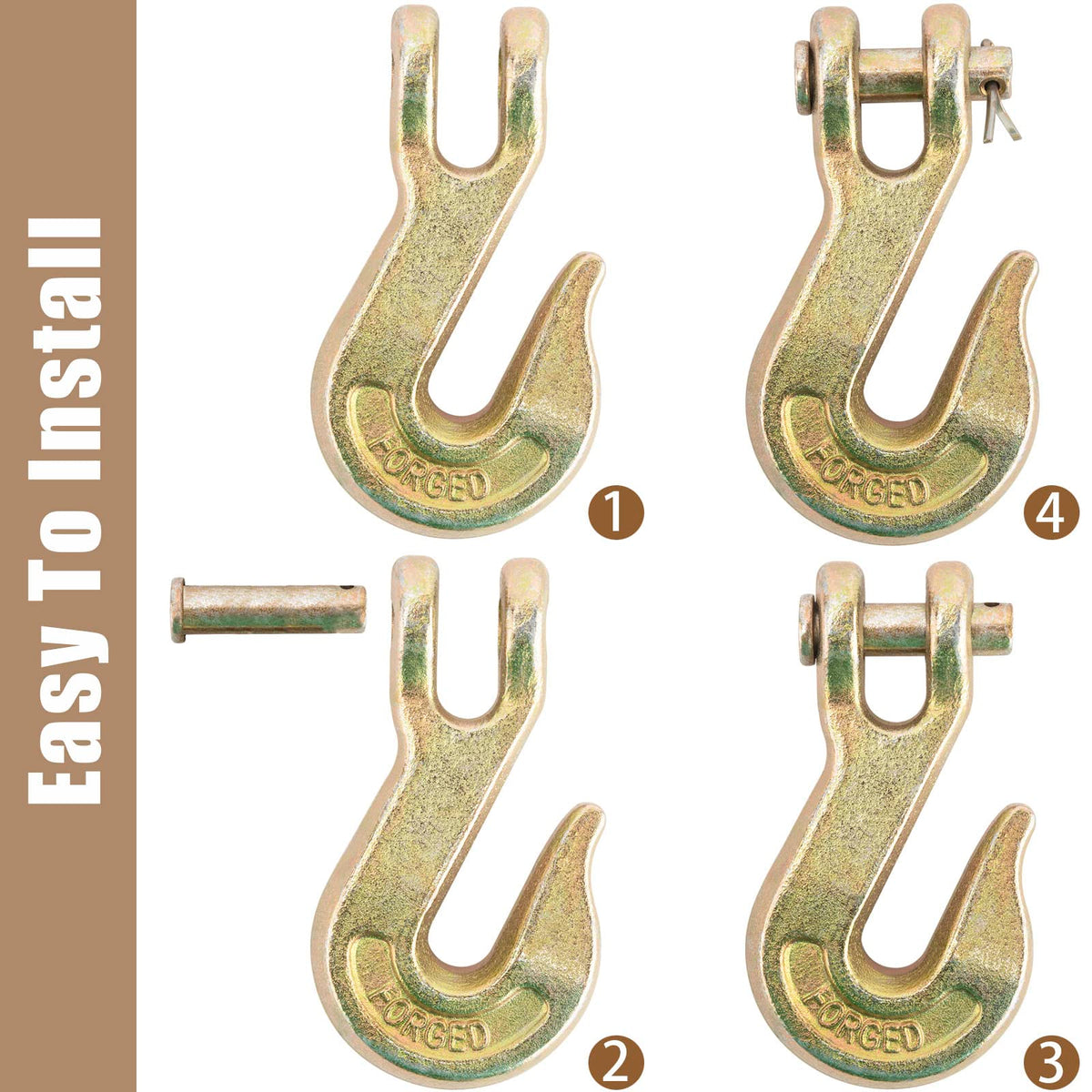 3/8" Grade 70 Clevis Grab Hook 10 Pack B45576