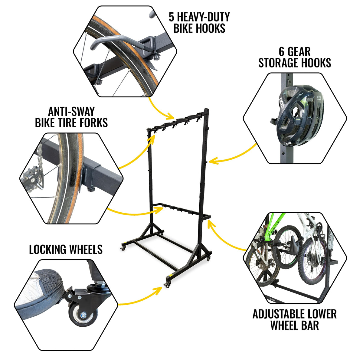 Freestanding 5-Bike Rack F58236