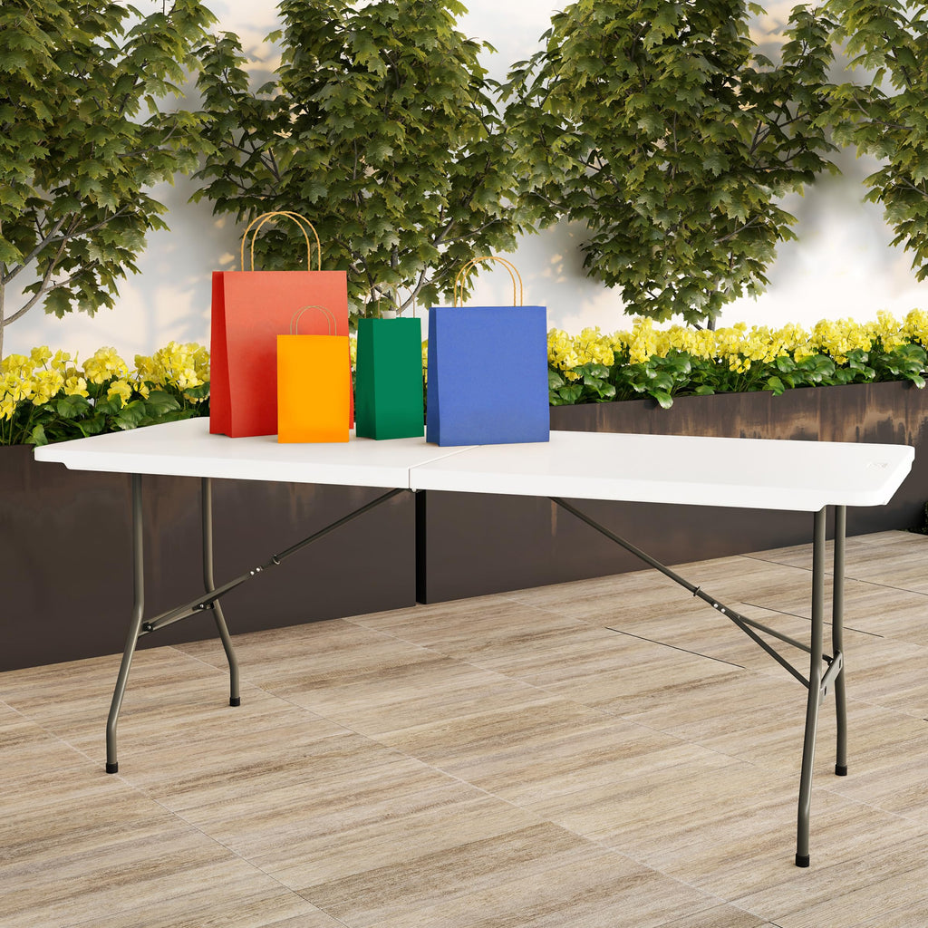 White 6ft Portable Folding Table D77316