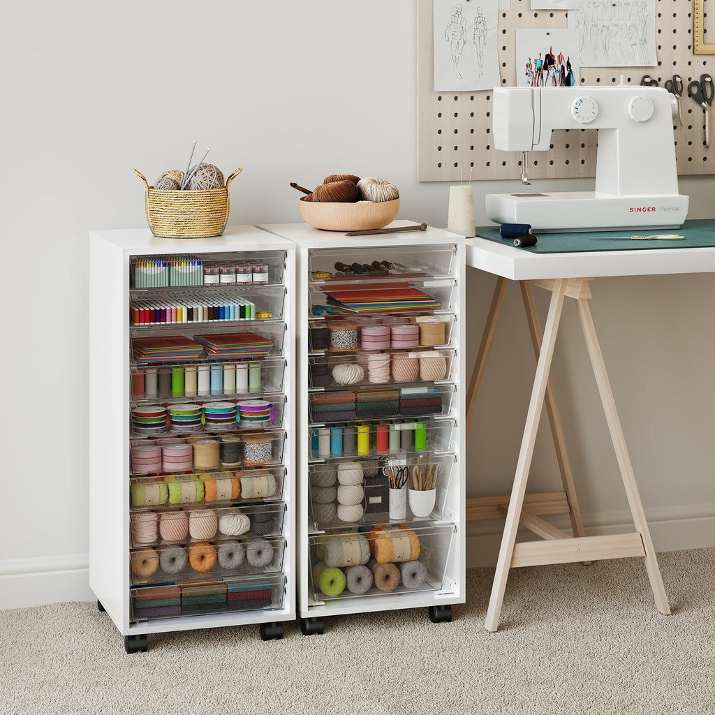 White 10 Drawer Rolling Storage Cart T930371