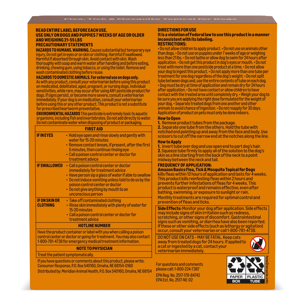 Flea Tick & Mosquito Topical Treatment for Large Dogs 4 Count I951