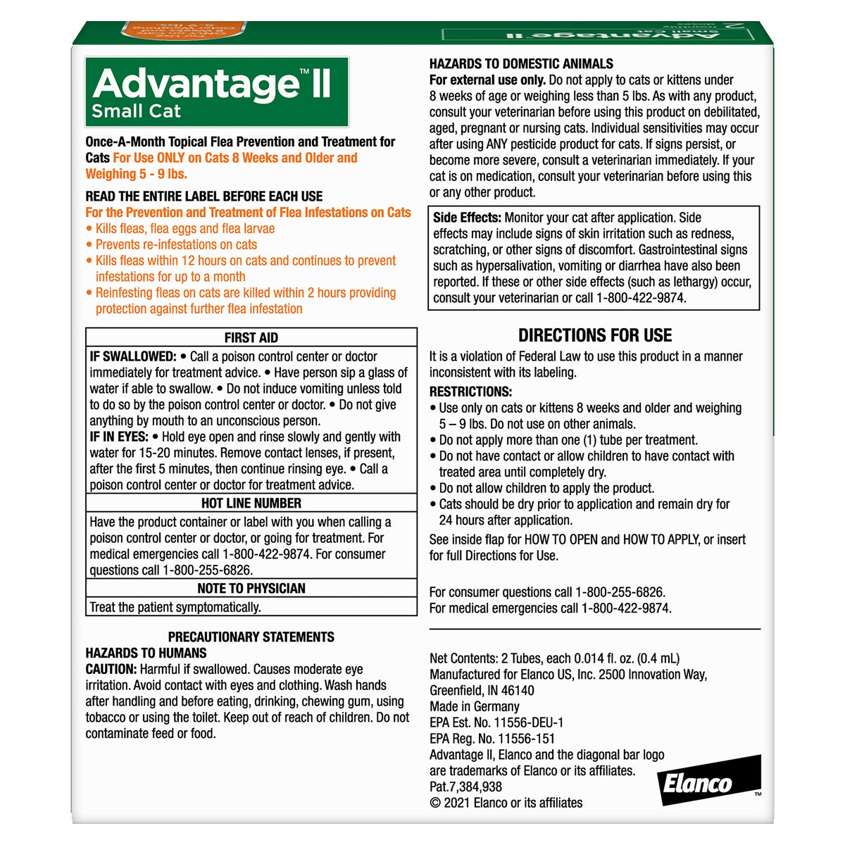 Advantage II Small Cat Topical Flea Treatment & Prevention, 2ct G510397
