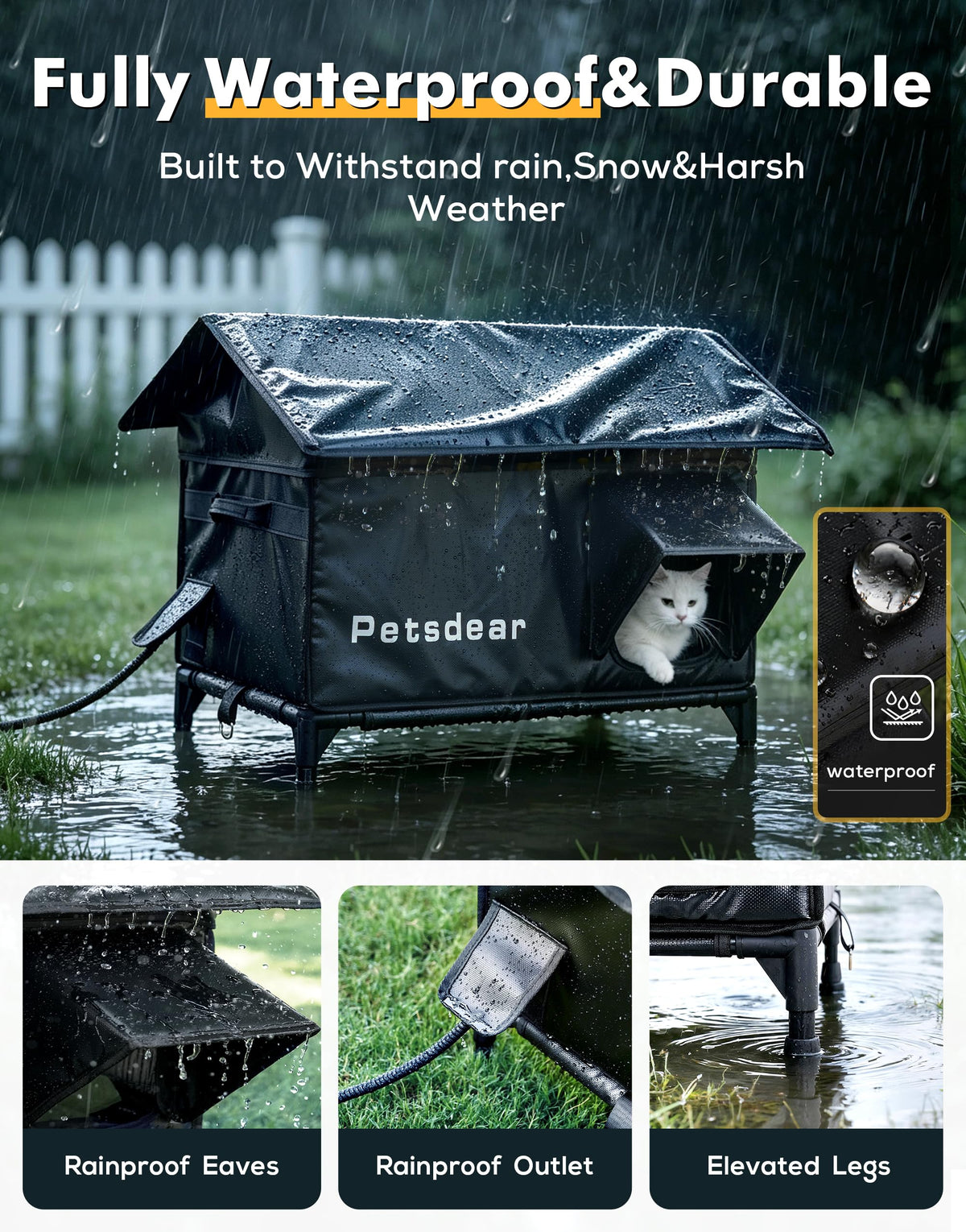 Heated Outdoor Cat House A44589