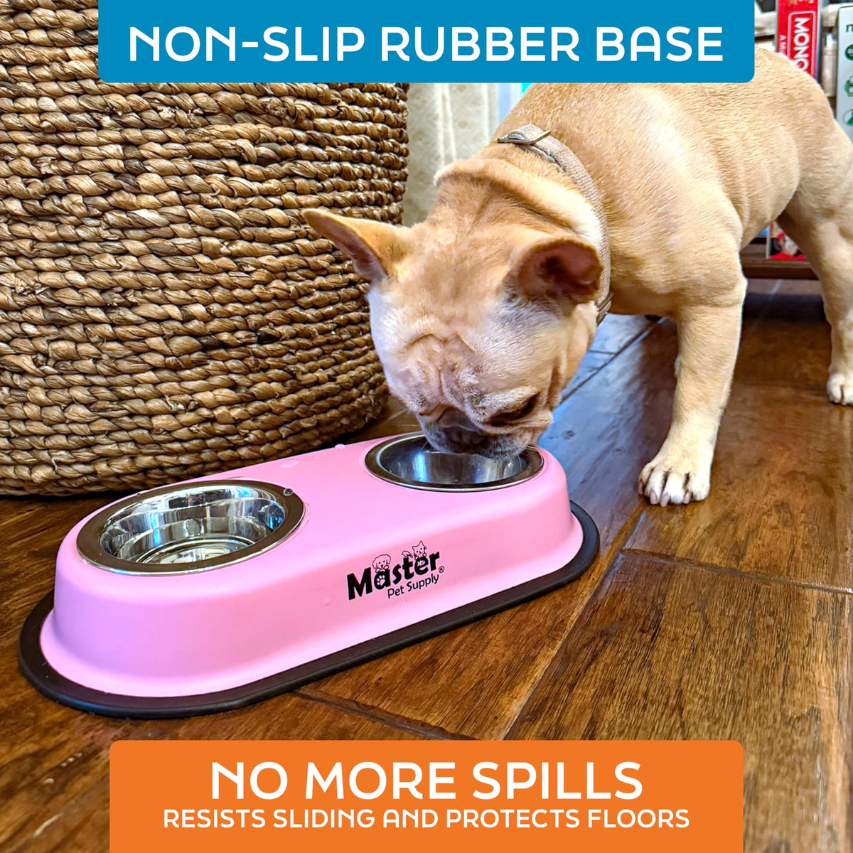 Double Dog Bowls Set with Elevated Base P822