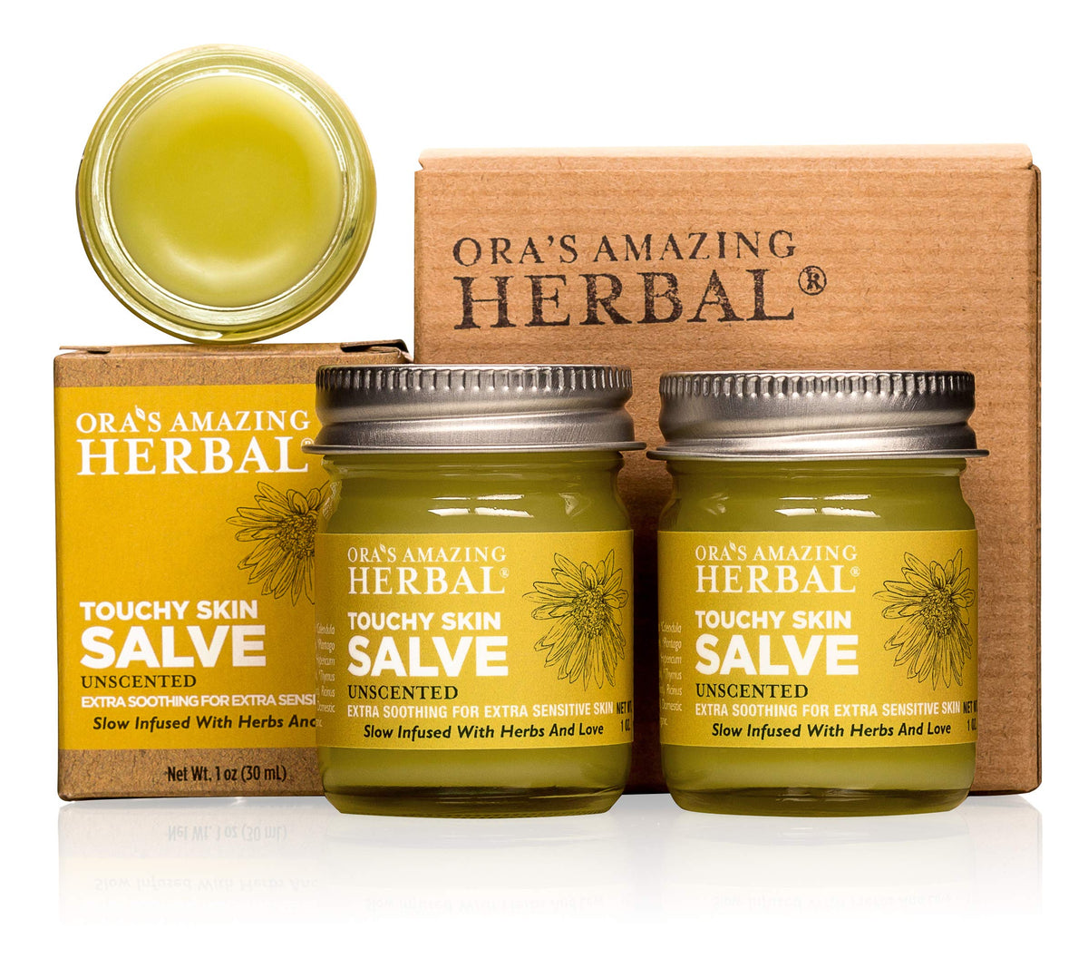 Natural Moisturizing Unscented Calendula Skin Salve, 1 oz 2 Pack R286713